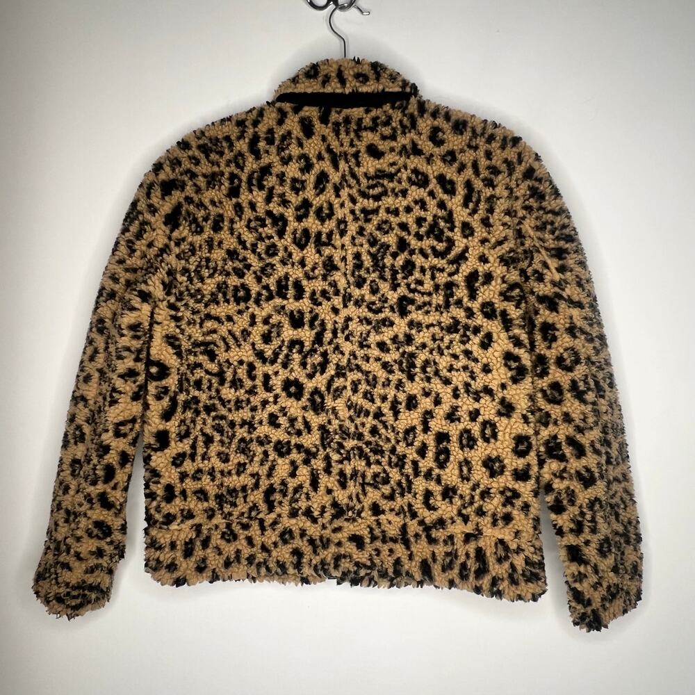 Madewell Leopard Sherpa Bomber Jacket Size XS - Picture 8 of 9